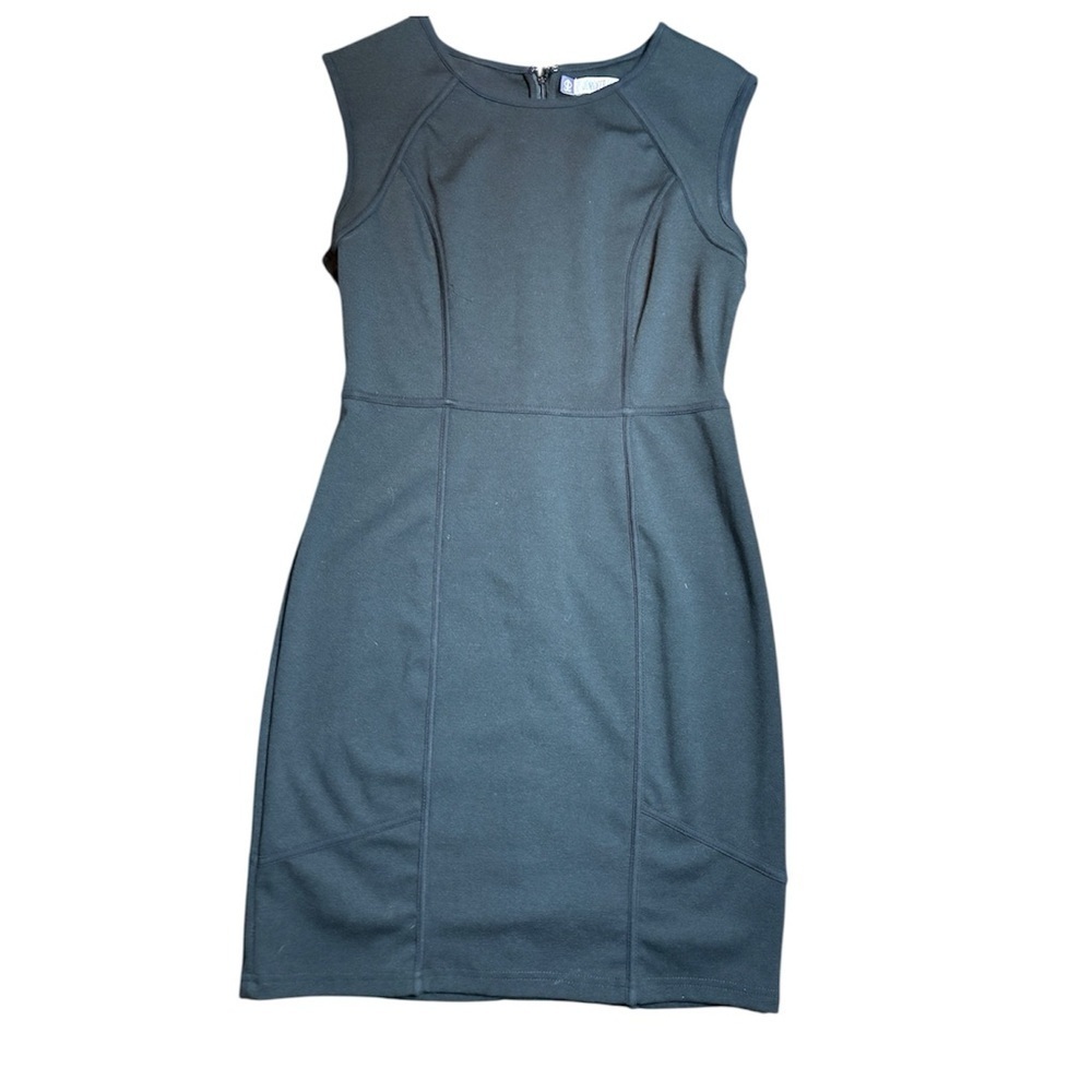 Jennifer Lopez Black Sleeveless Sheath Dress Crew Neck Mini